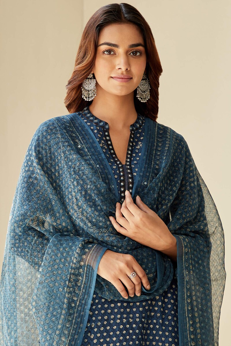 Bagru Hand Block-Printed Kota Dupatta