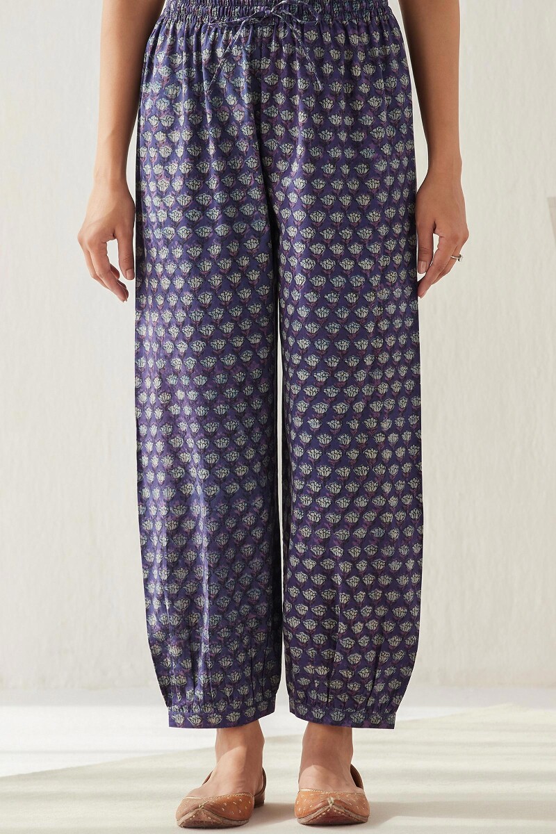 Akola Hand Block-Printed Cotton Izhaar Pants