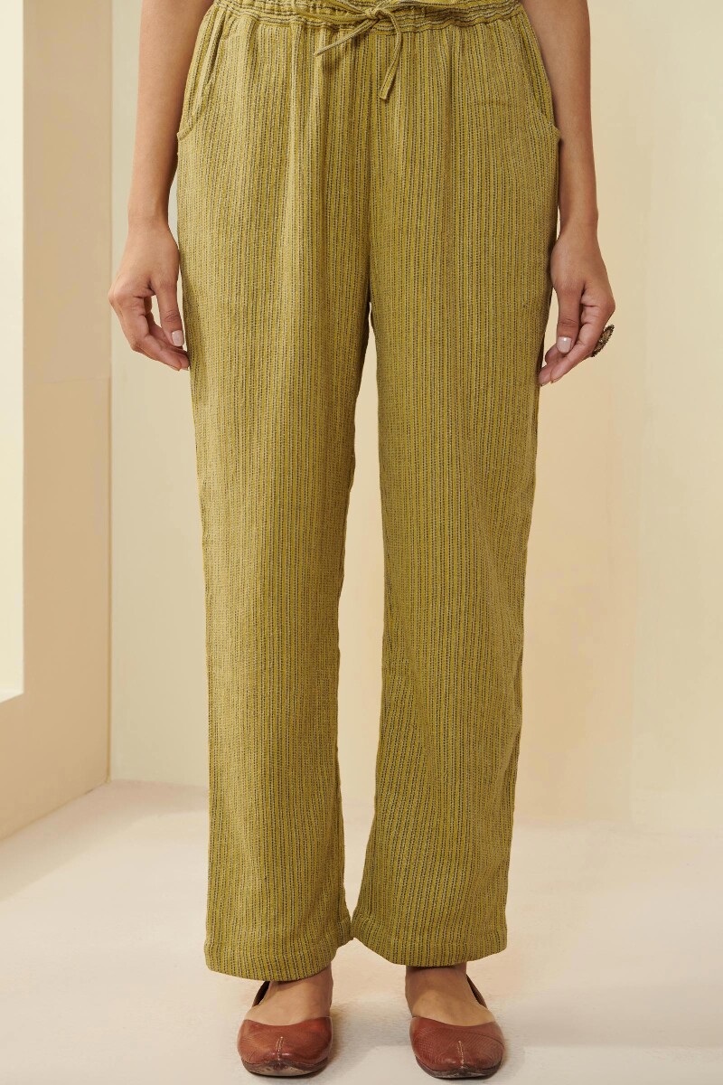 Mustard Handcrafted Cotton Pants