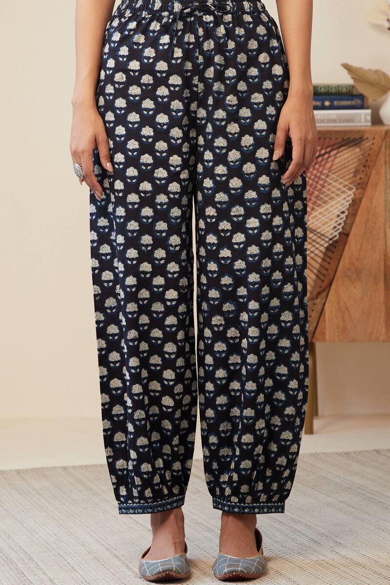 Bagru Hand Block-Printed Cotton Izhaar Pants
