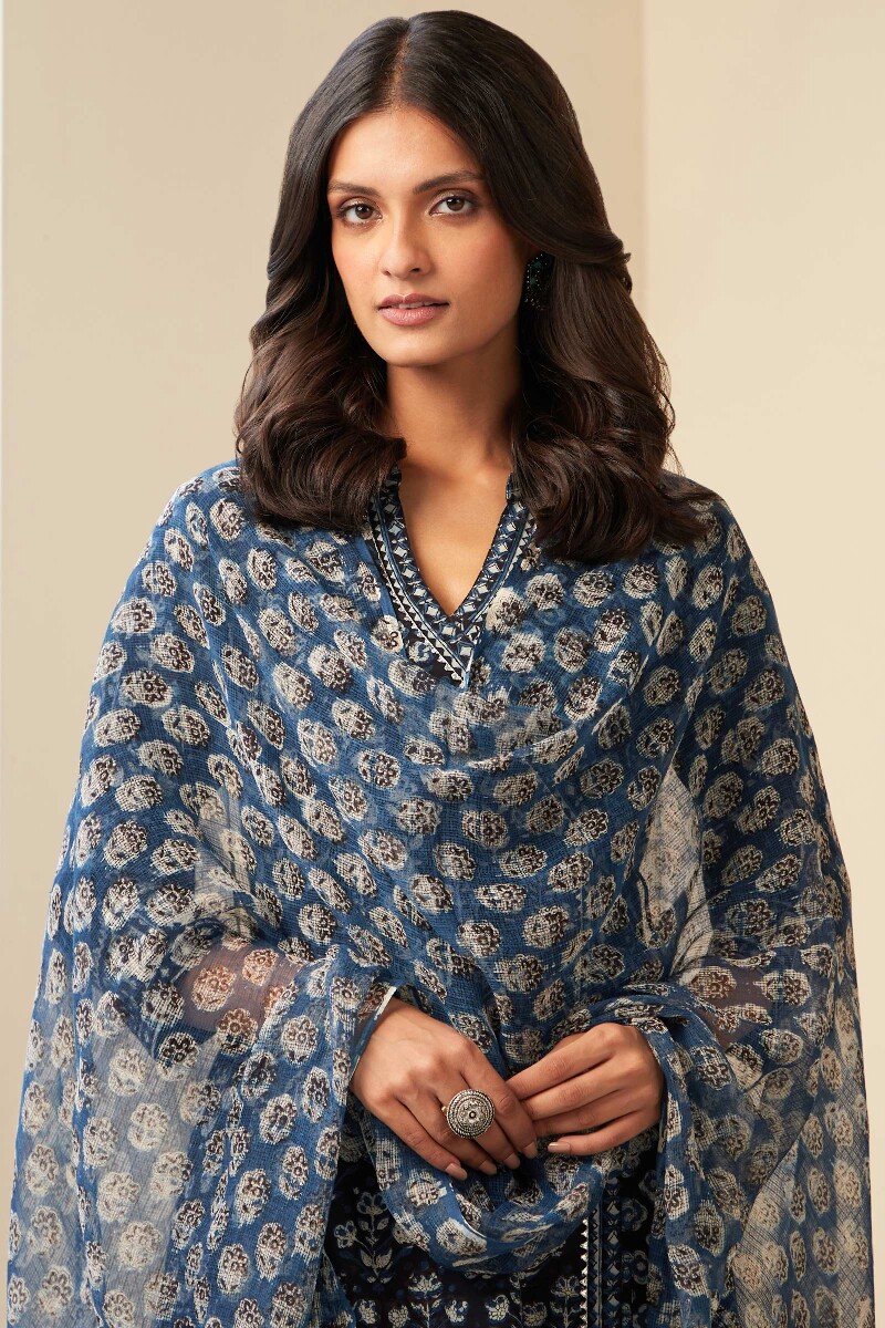 Bagru Hand Block-Printed Kota Dupatta
