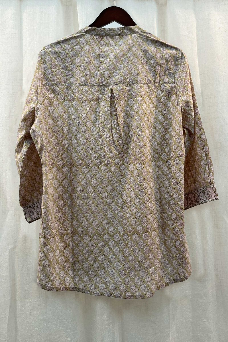 FG Specials: 1 Of 1- Green Hand Block-Printed Cotton Top