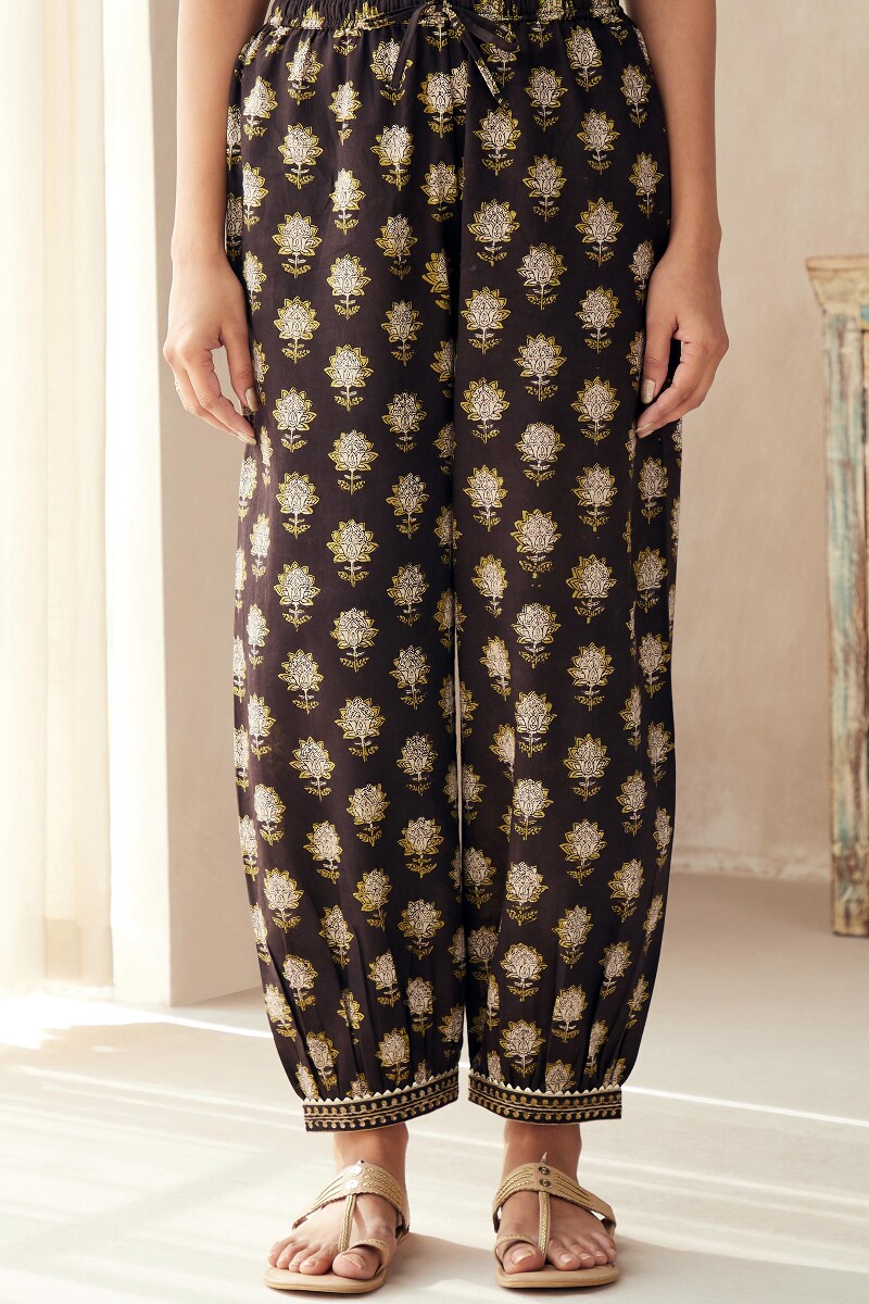 Bagru Hand Block-Printed Cotton Izhaar Pants