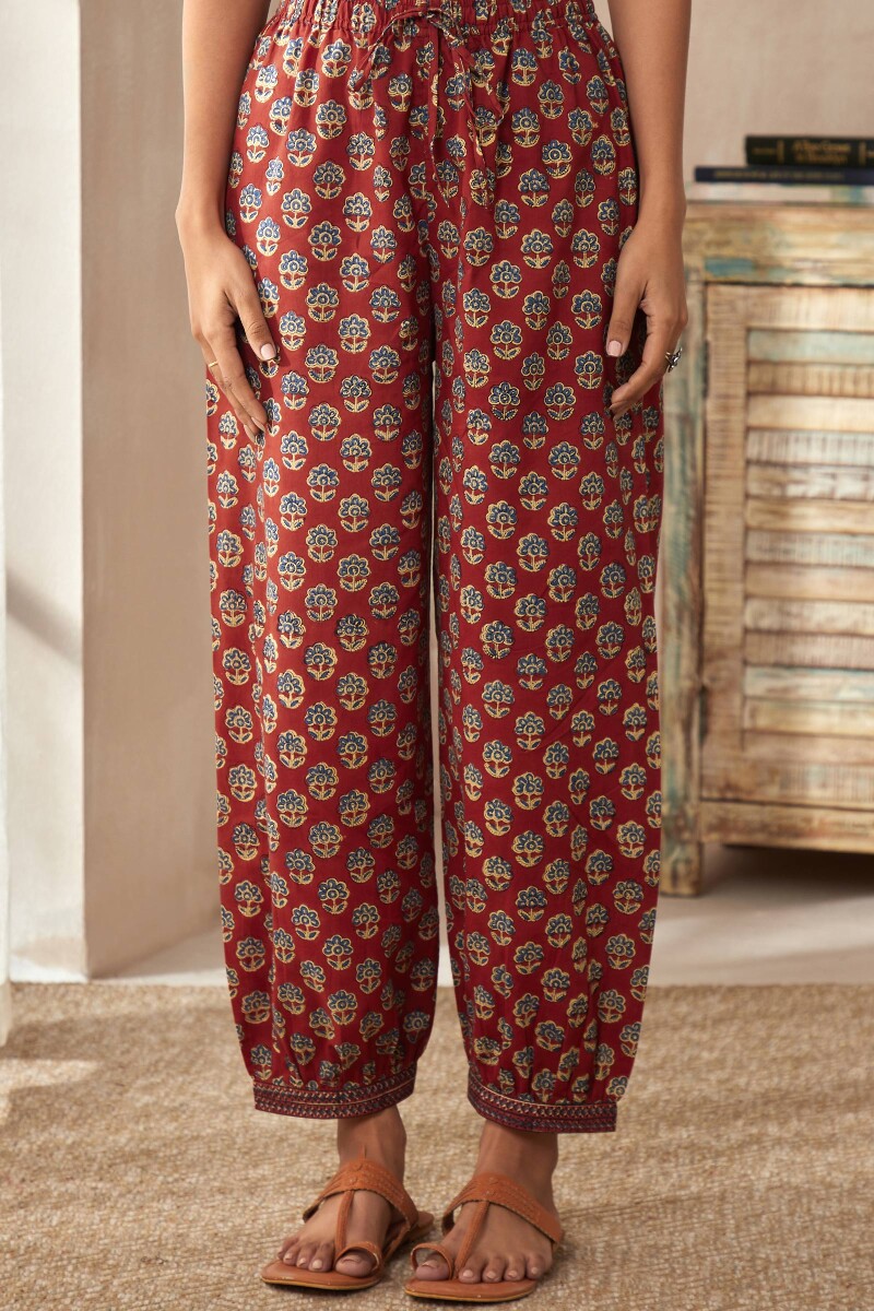 Bagru Hand Block-Printed Cotton Izhaar Pants