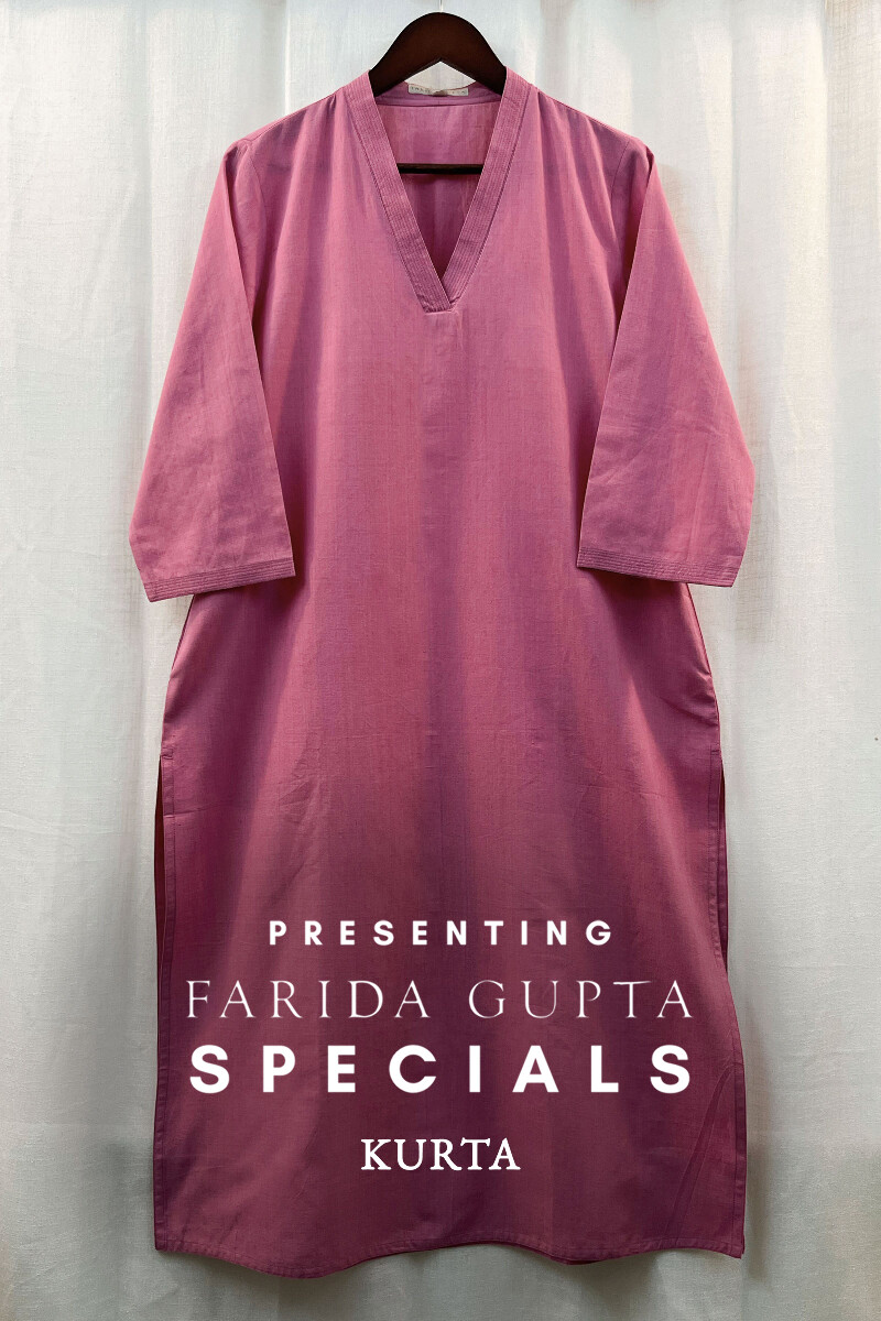 Pink Handcrafted Handloom Kurta