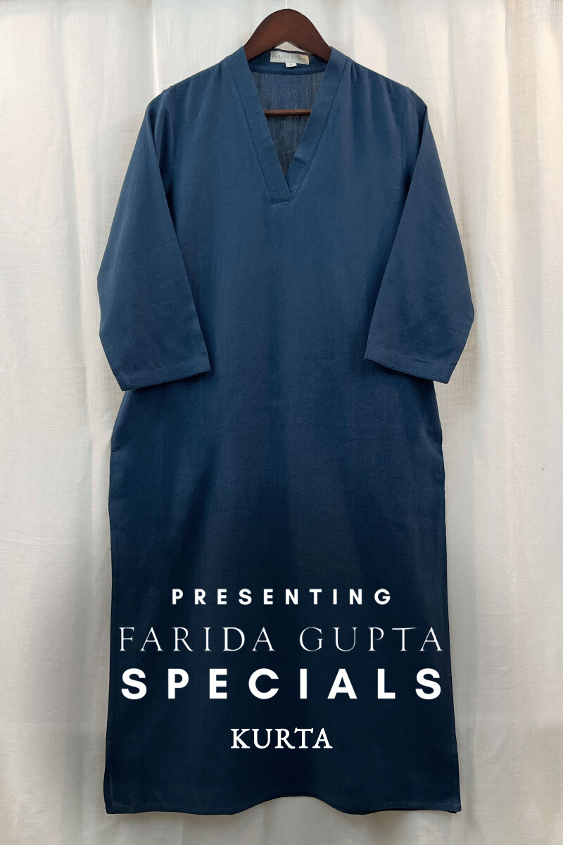 Blue Handcrafted Handloom Kurta