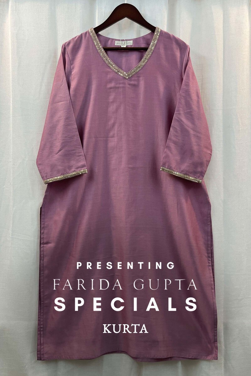 Purple Handcrafted Chanderi Kurta