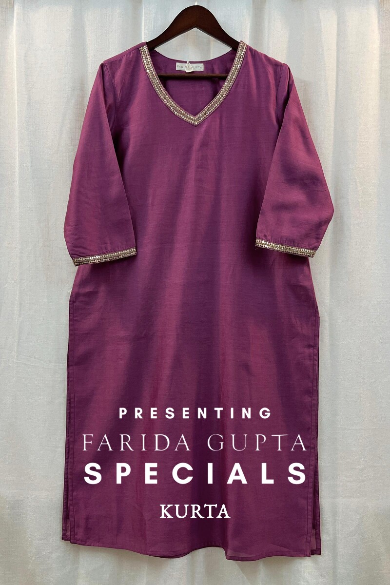 Purple Chanderi Kurta