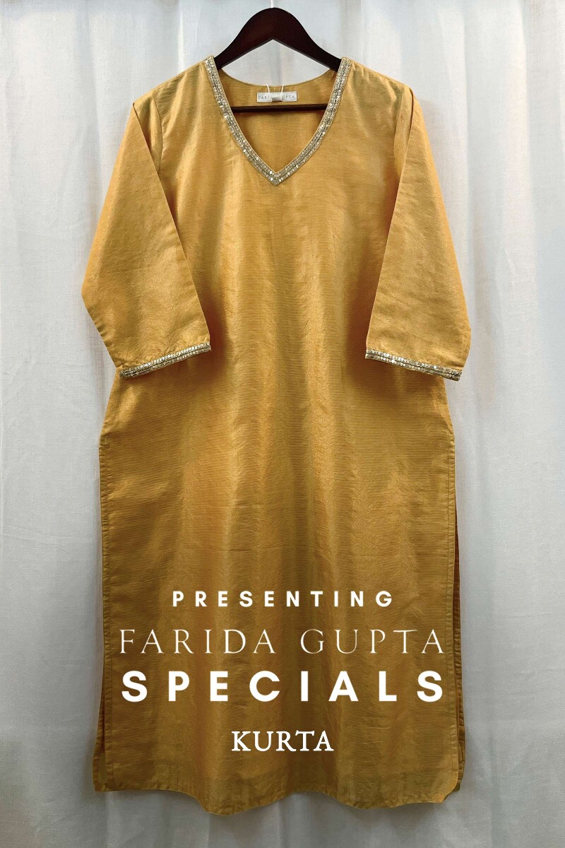 Yellow Handcrafted Chanderi Kurta