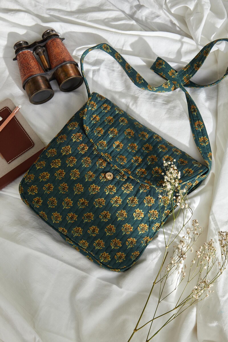 Ajrak Hand Block-Printed Cotton Crossbody Bag
