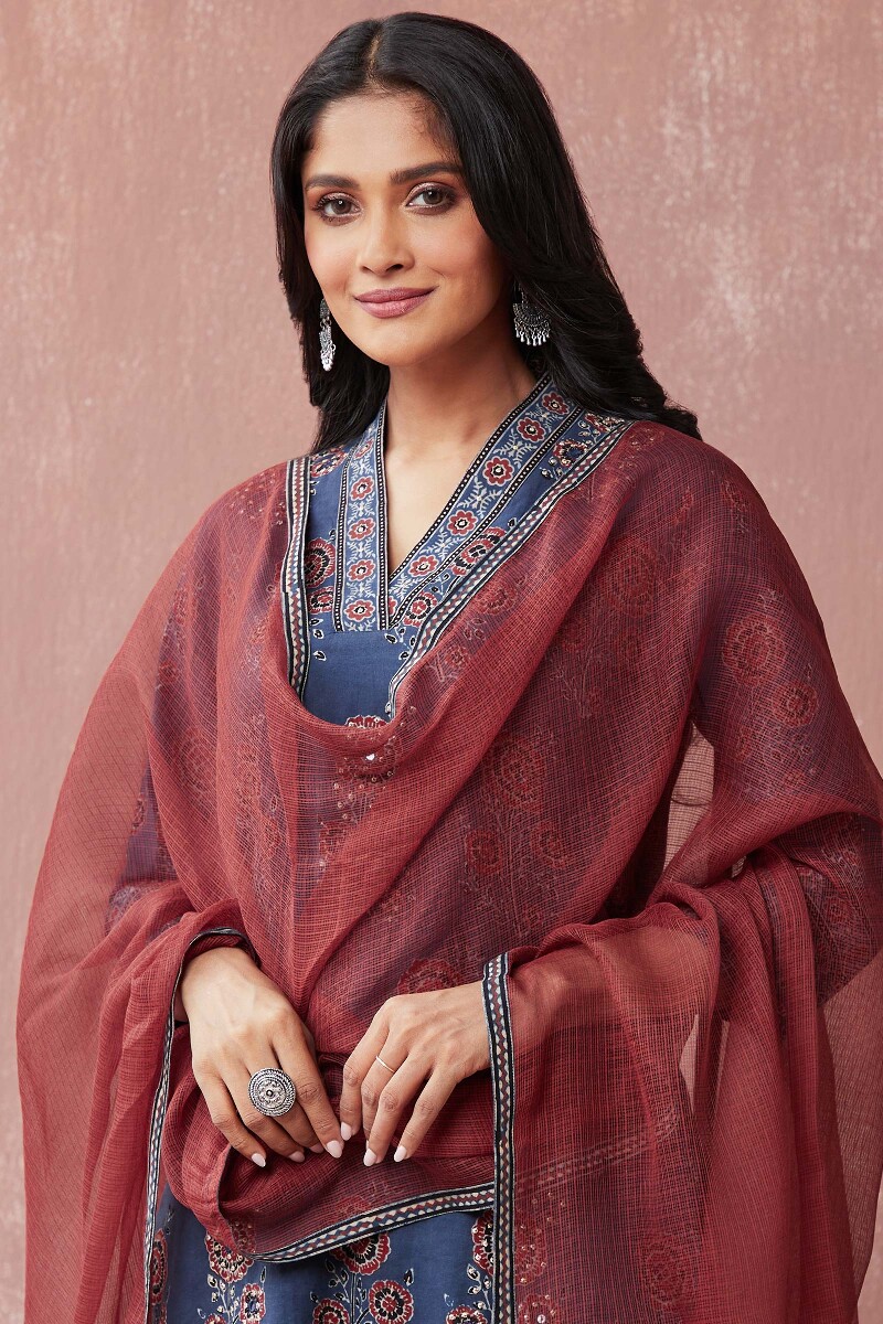 Red Handcrafted Kota Dupatta