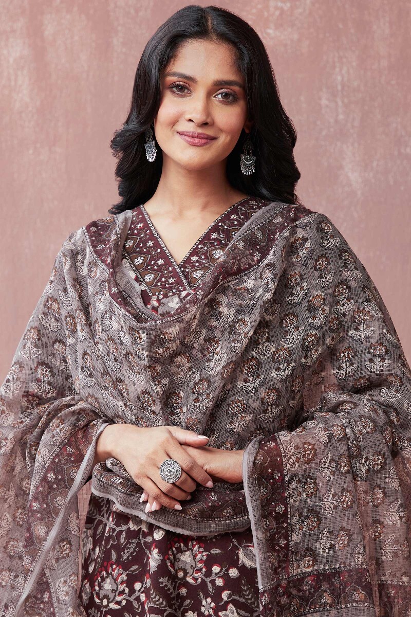 Bagru Hand Block-Printed Kota Dupatta