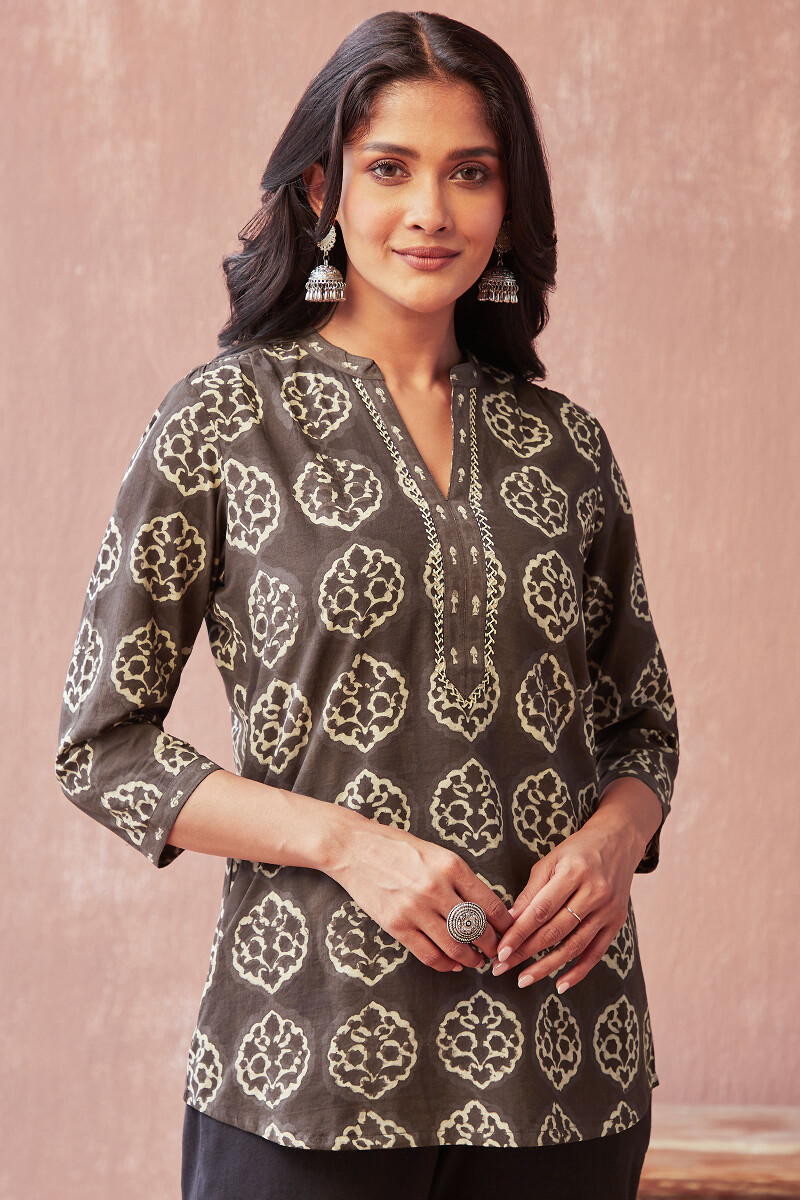 Akola Hand Block-Printed Cotton Top