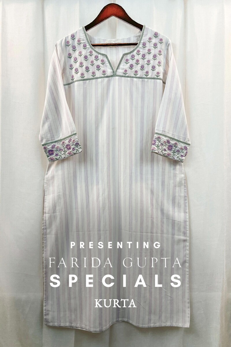 Off-White Handcrafted Straight Handloom Cotton Kurta