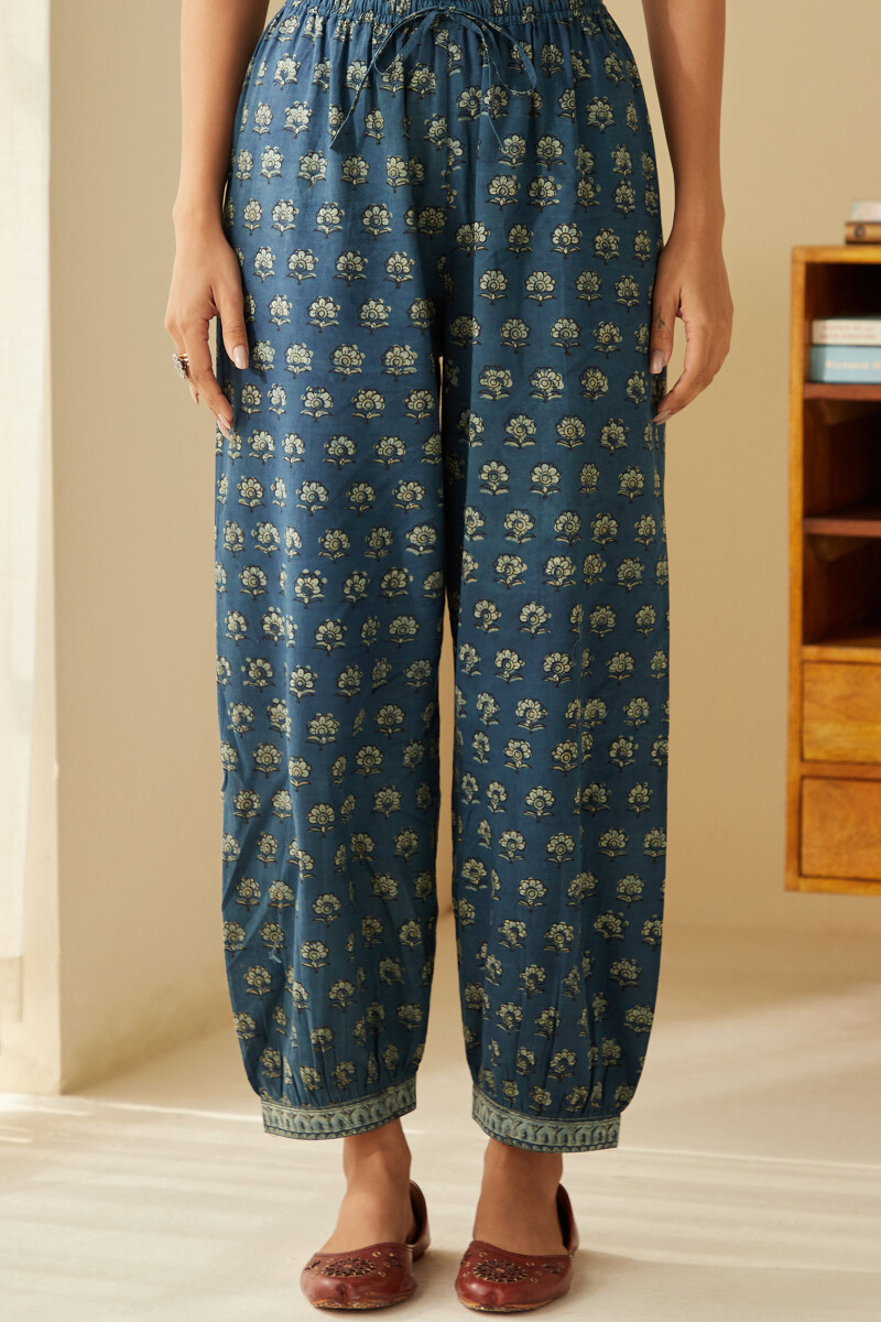 Akola Hand Block-Printed Cotton Izhaar Pants