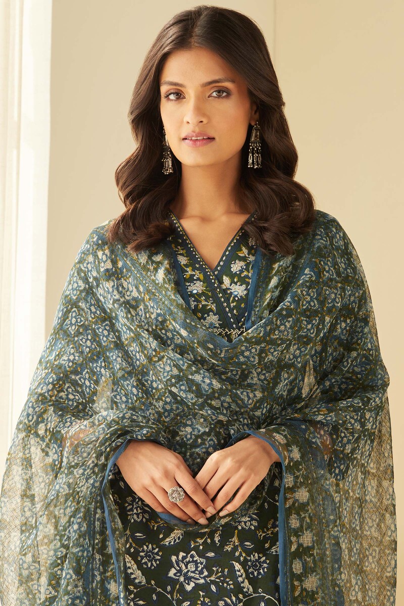 Bagru Hand Block-Printed Kota Dupatta