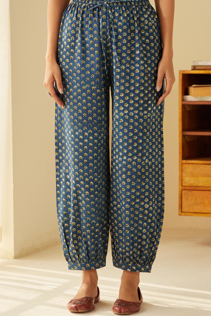 Bagru Hand Block-Printed Cotton Izhaar Pants