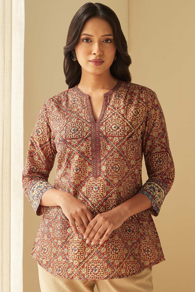 Bagru Hand Block-Printed Cotton Top