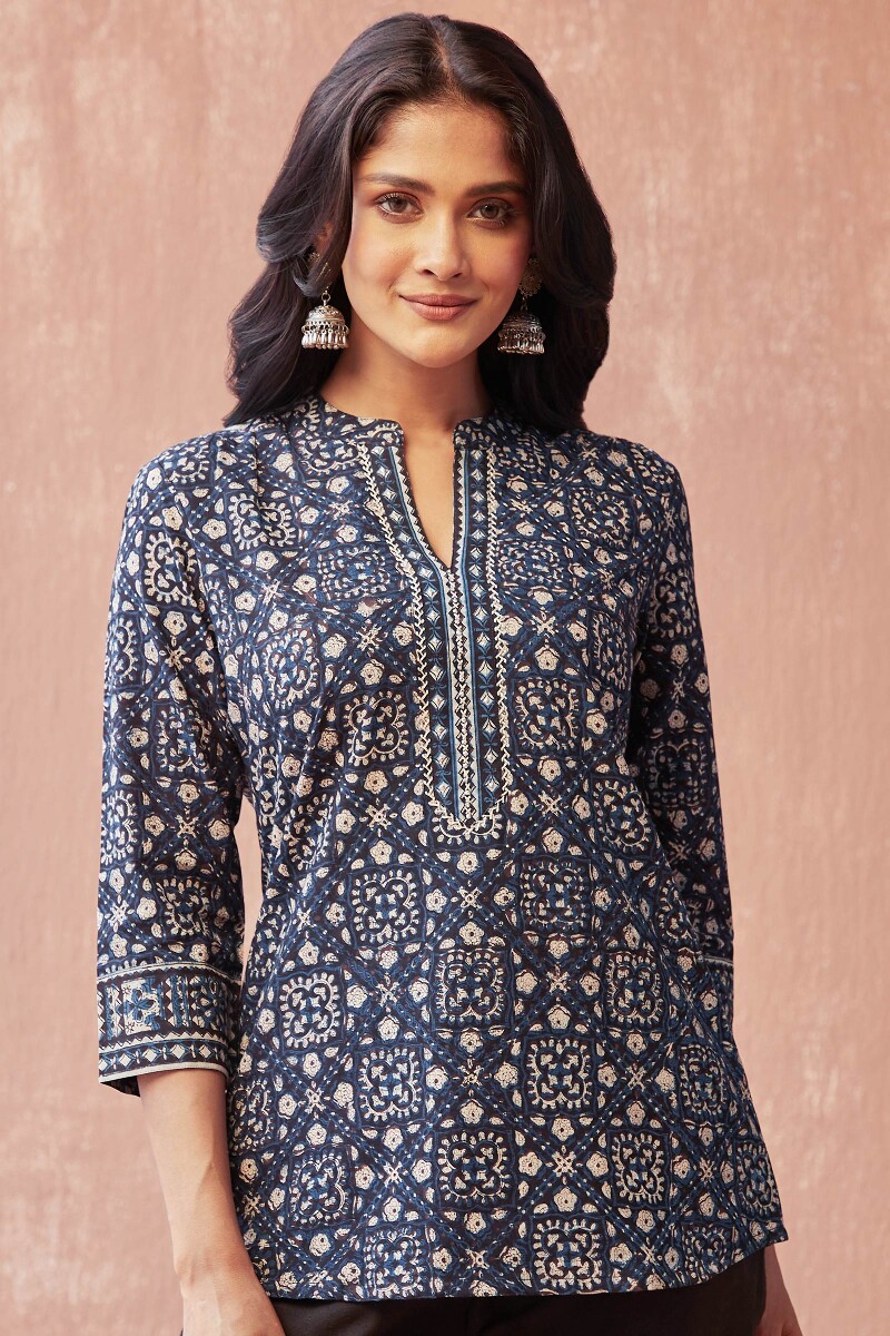 Bagru Hand Block-Printed Cotton Top