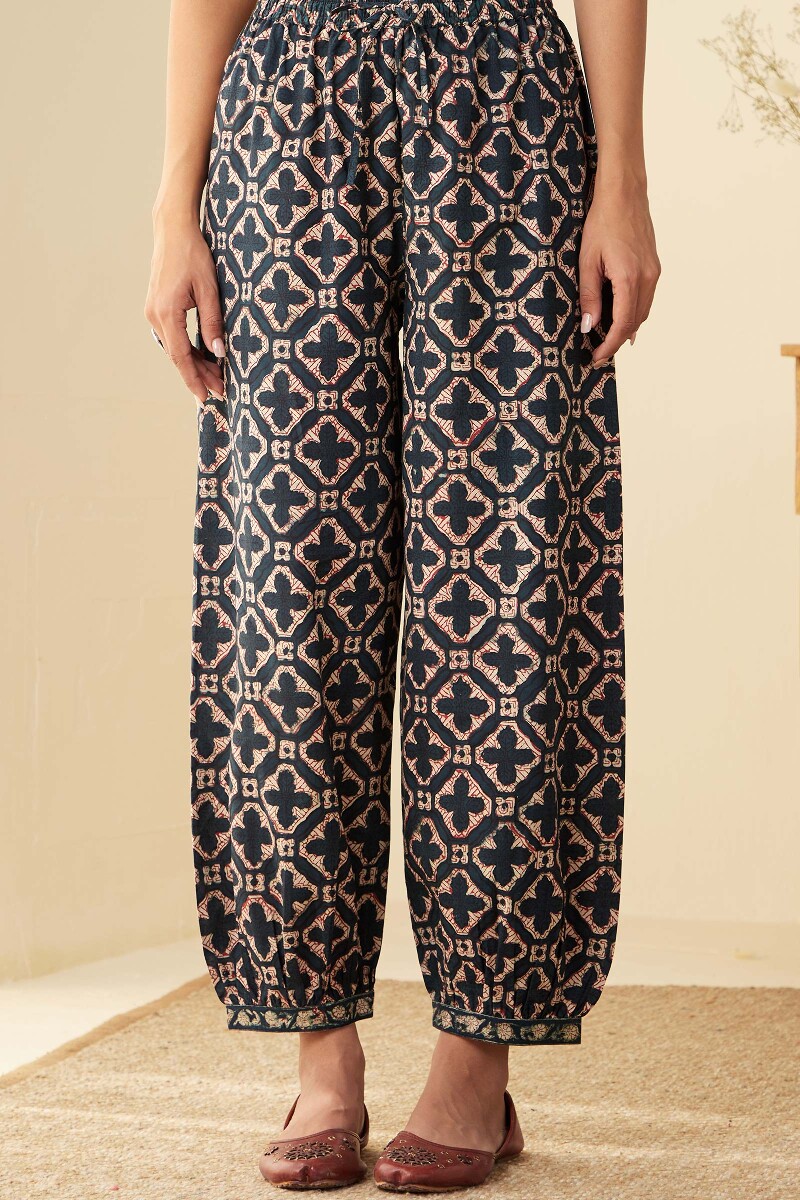 Bagru Hand Block-Printed Cotton Izhaar Pants