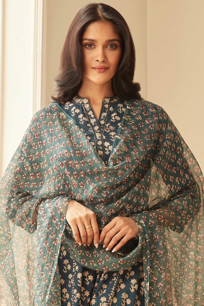 Bagru Hand Block-Printed Kota Dupatta