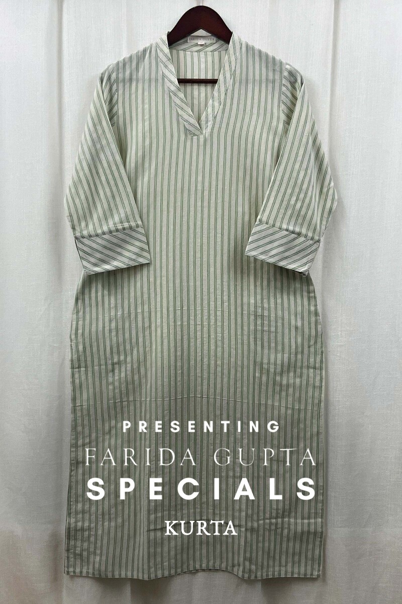 White Handcrafted Straight Handloom Cotton Kurta