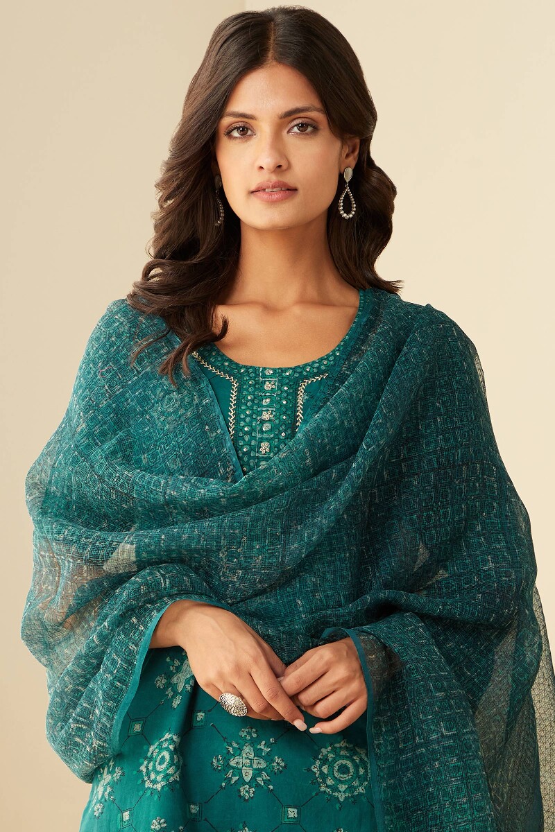 Akola Hand Block-Printed Kota Dupatta