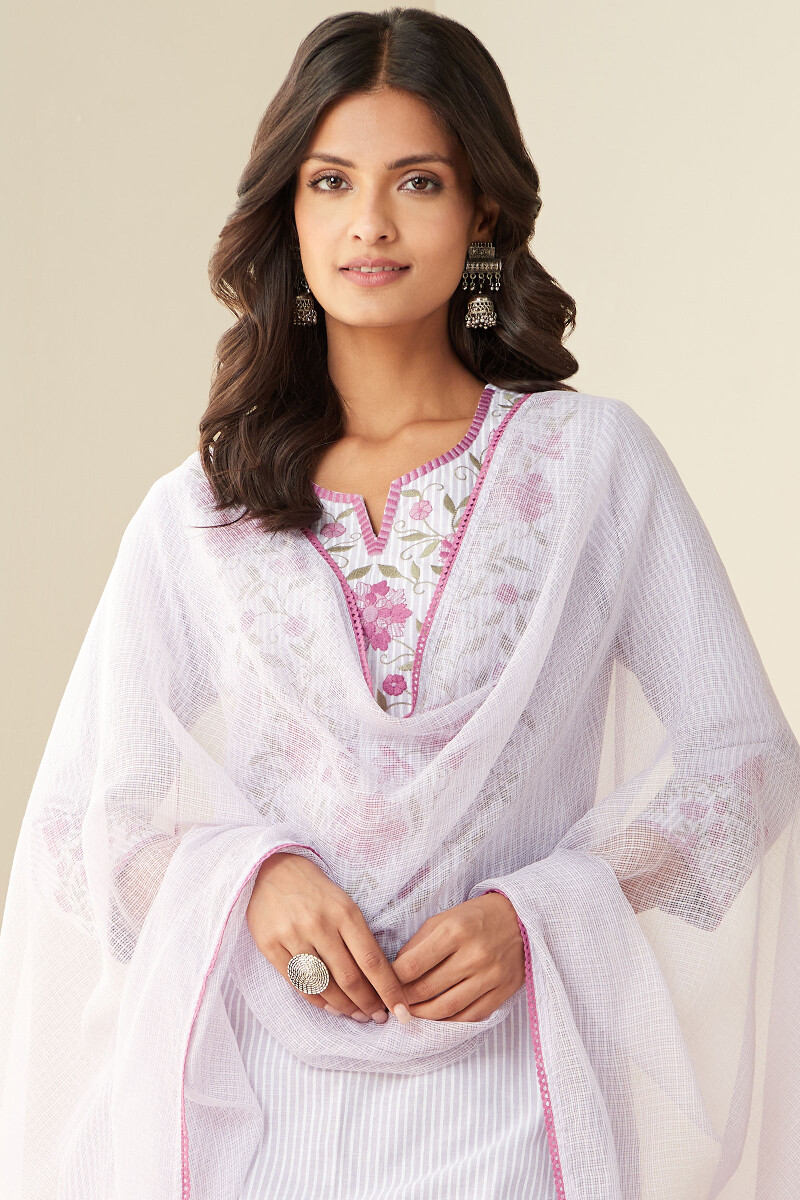 Purple Handcrafted Kota Dupatta