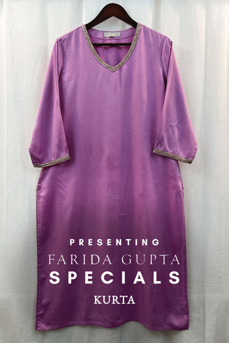 Purple Handcrafted Viscose Kurta