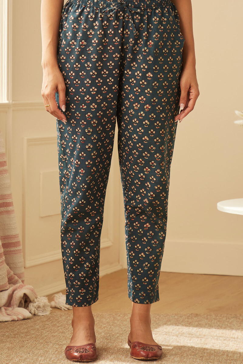 Bagru Hand Block-Printed Cotton Narrow Pants