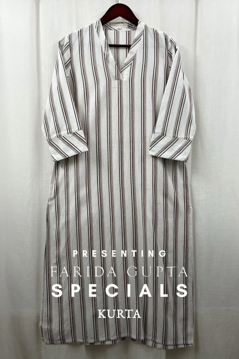 White Handcrafted Straight Handloom Cotton Kurta