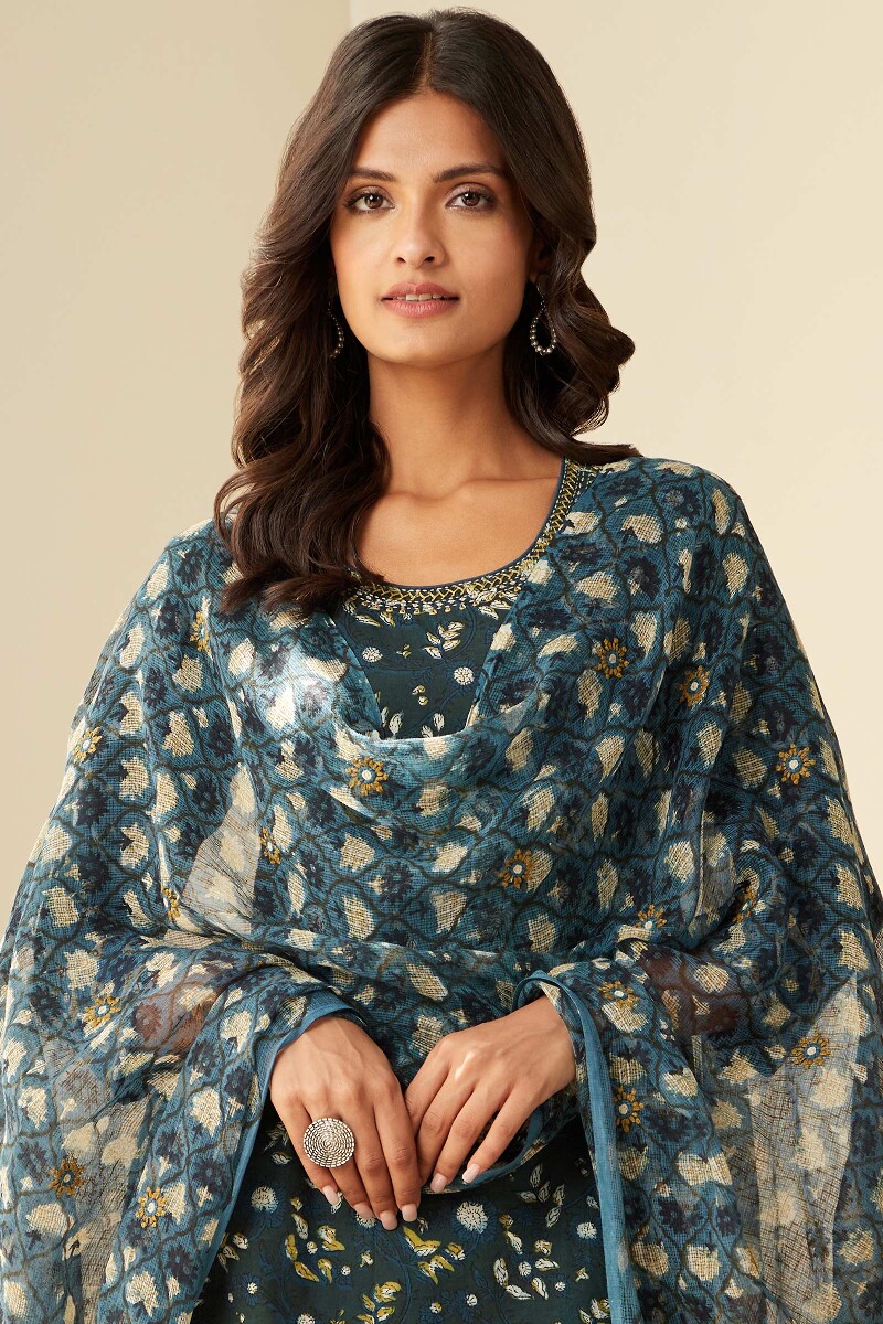Bagru Hand Block-Printed Kota Dupatta
