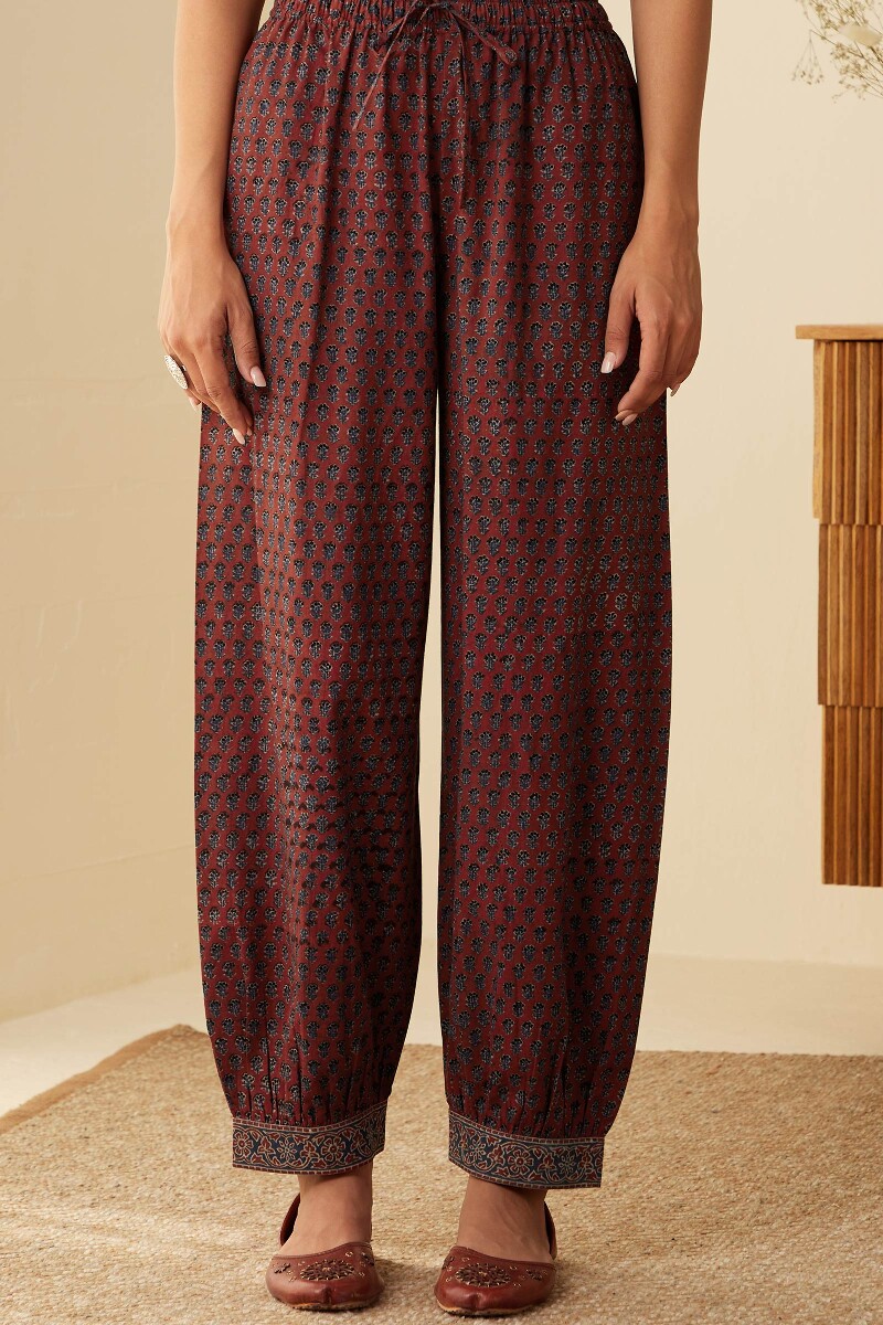Ajrak Hand Block-Printed Cotton Izhaar Pants