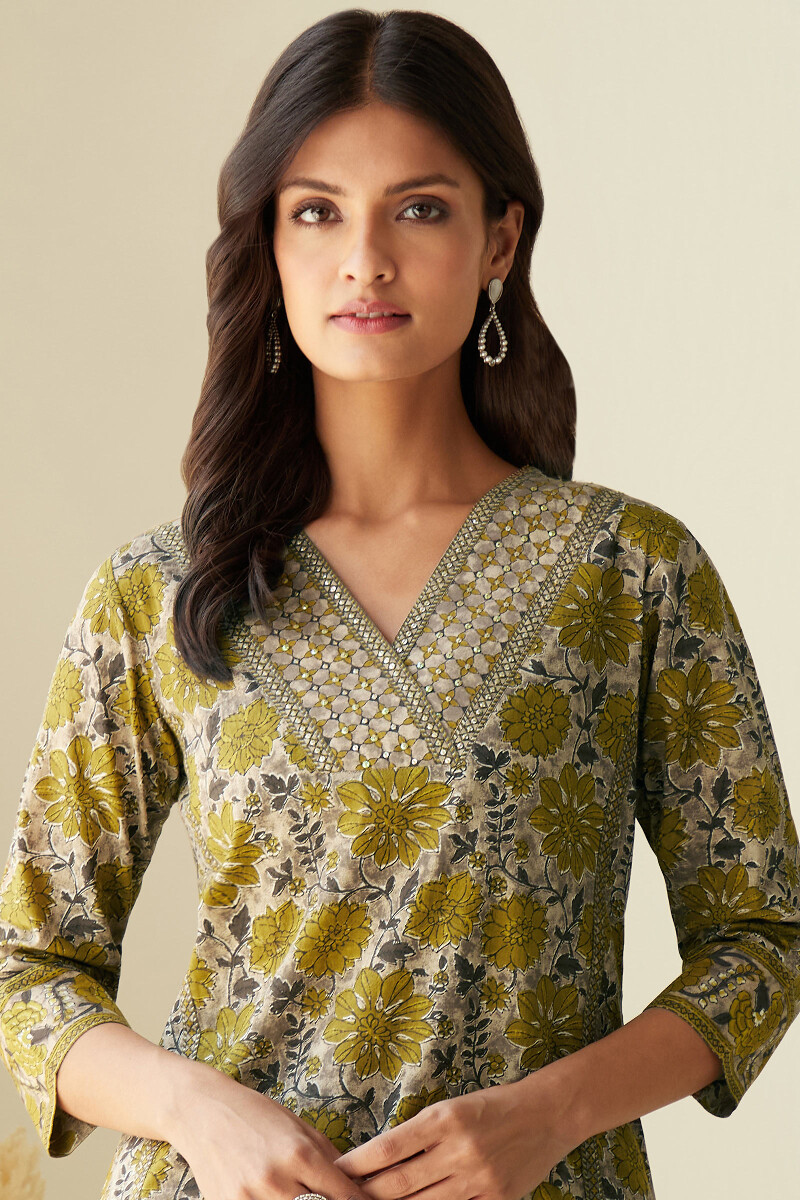 Bagru Hand Printed Straight Cotton Kurta