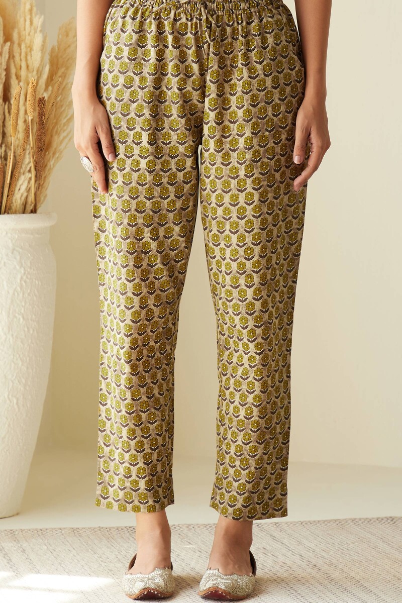 Bagru Hand Printed Cotton Narrow Pants