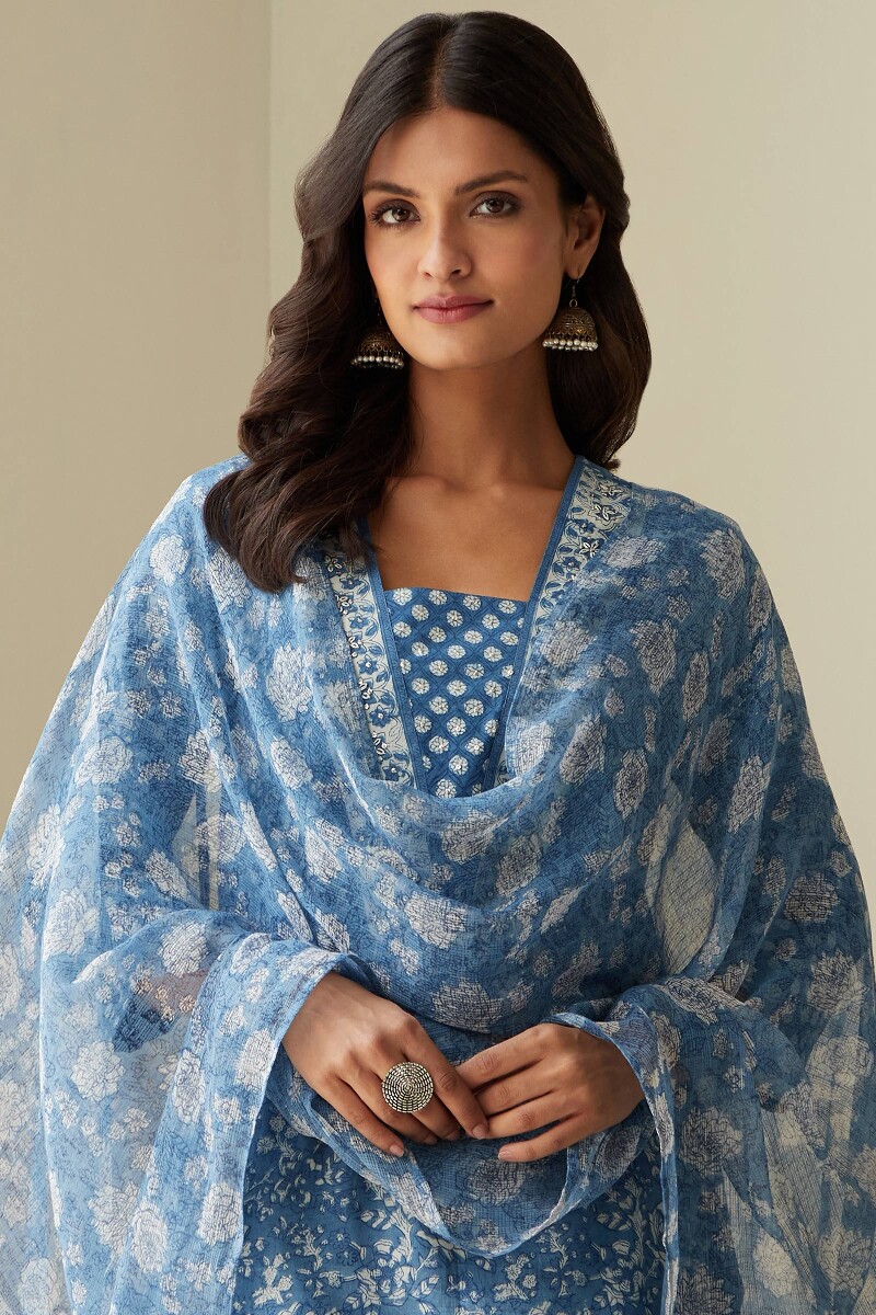 Bagru Hand Block-Printed Kota Dupatta