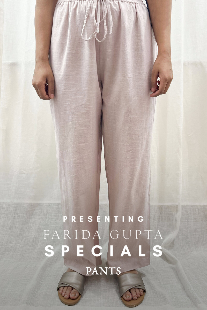 Off-White Handcrafted Handloom Cotton Pants