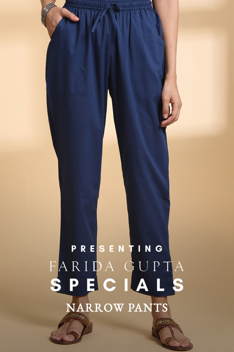 Handcrafted Cotton Narrow Pants