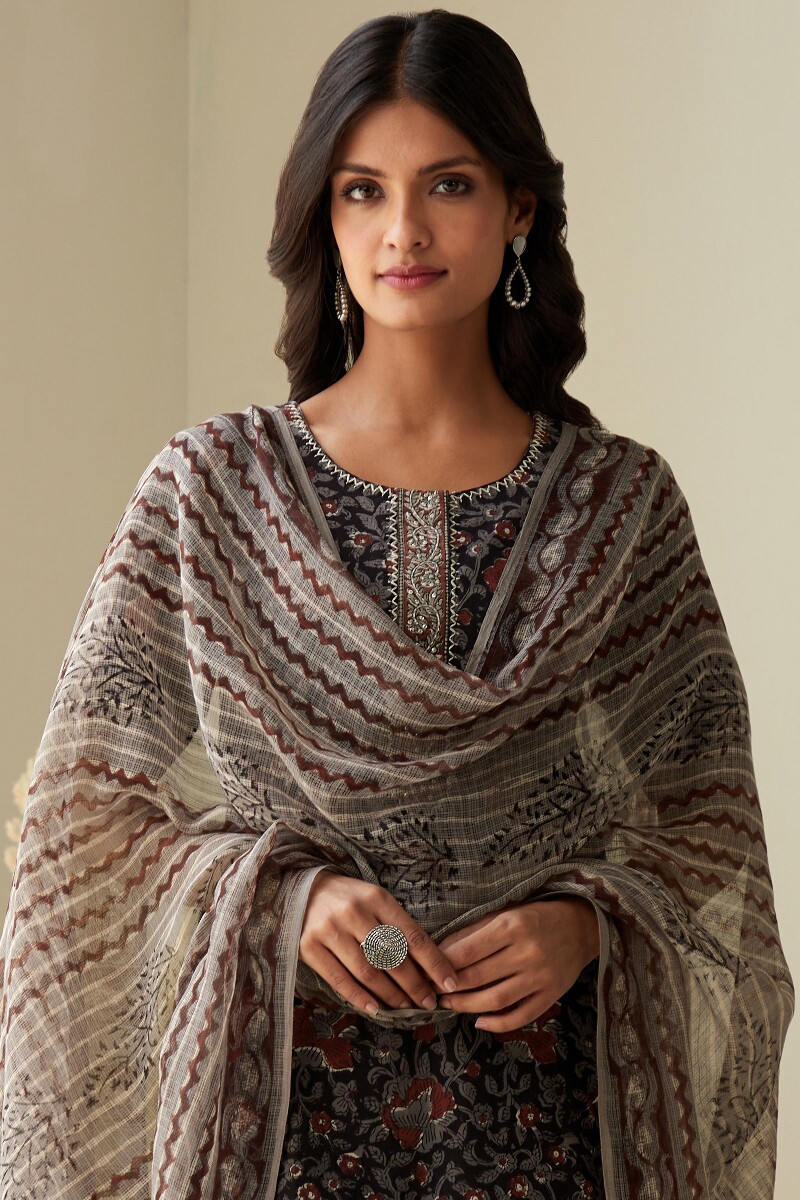Bagru Hand Block-Printed Kota Dupatta