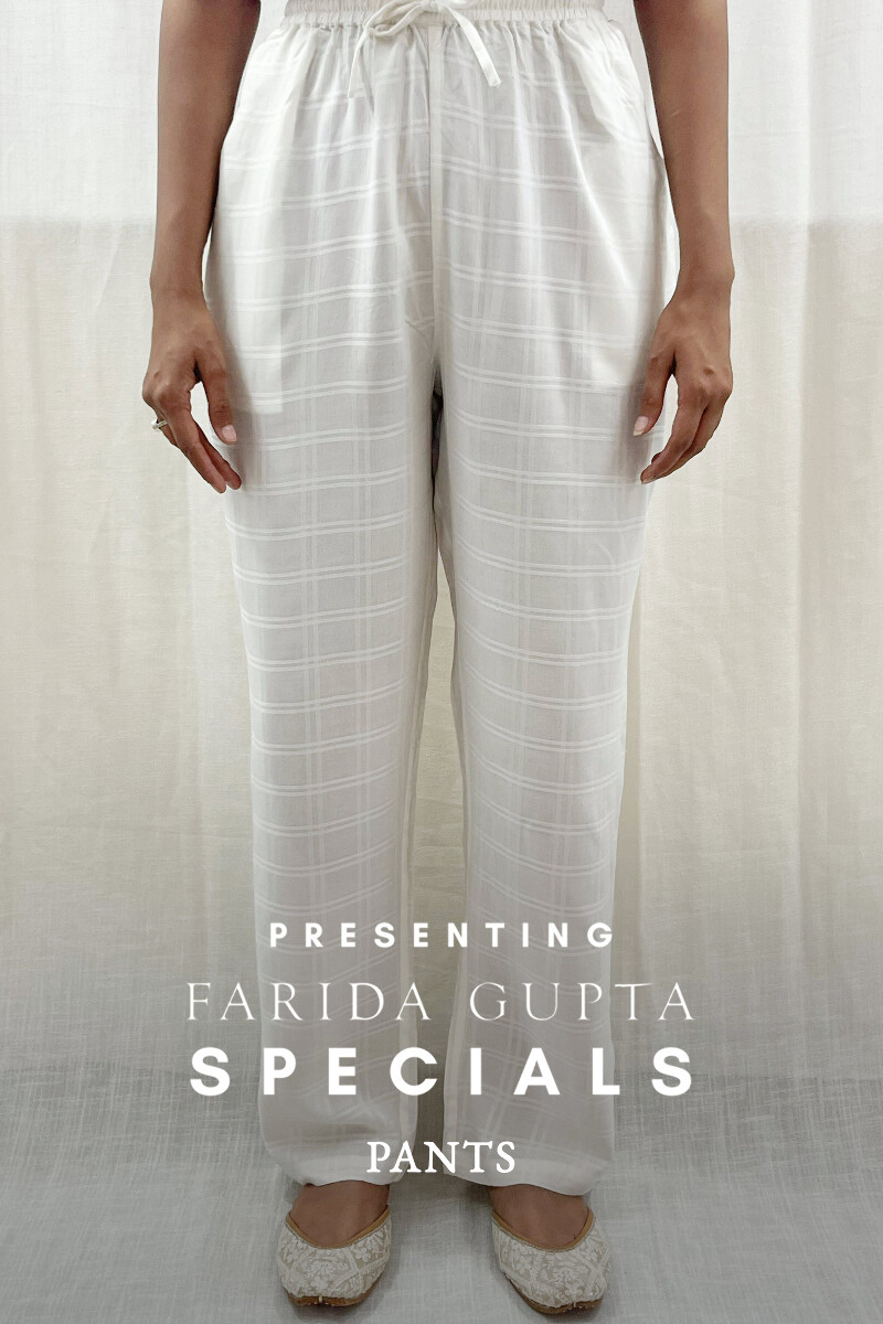White Handcrafted Handloom Cotton Pants
