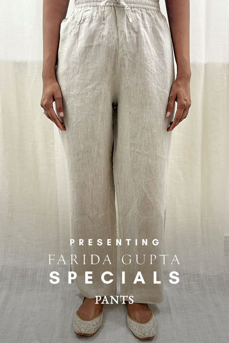 White Handcrafted Handloom Cotton Pants