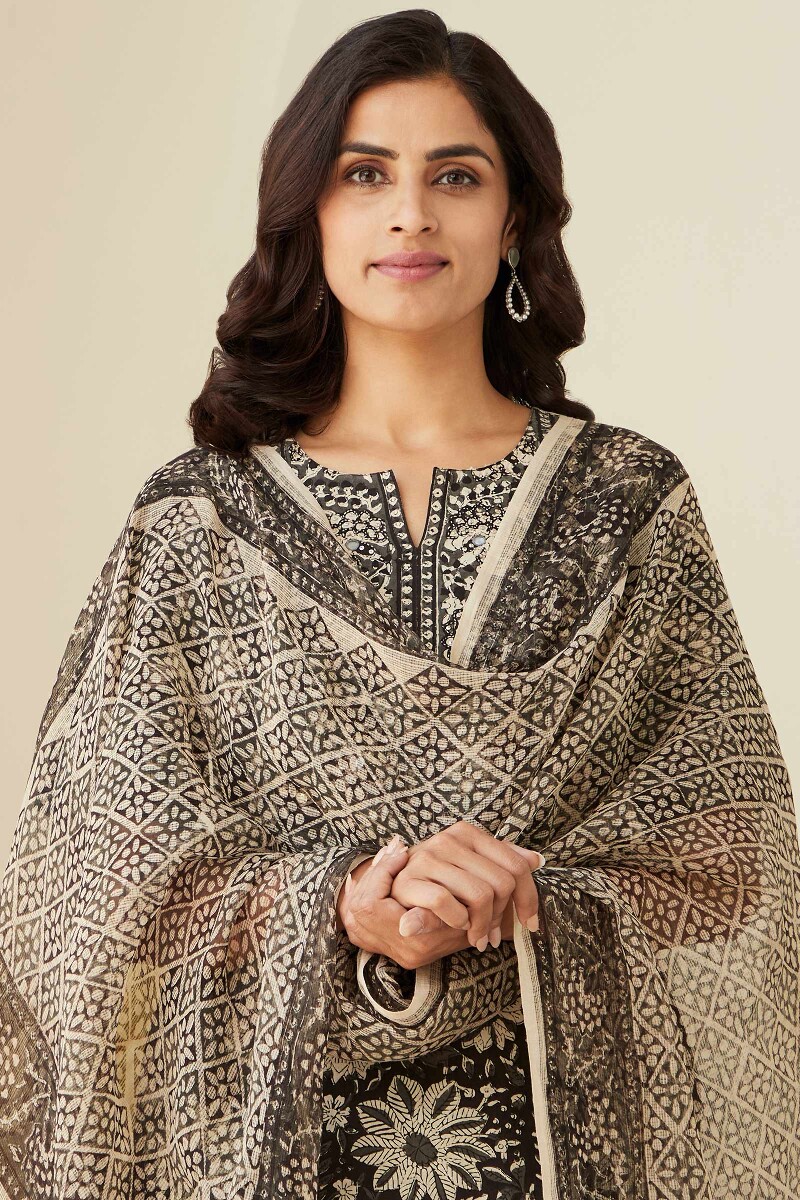 Bagru Hand Block-Printed Kota Dupatta
