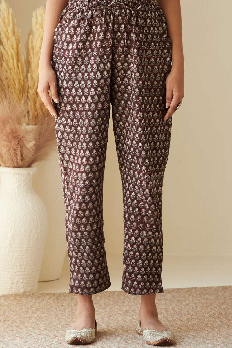 Bagru Hand Block-Printed Cotton Narrow Pants