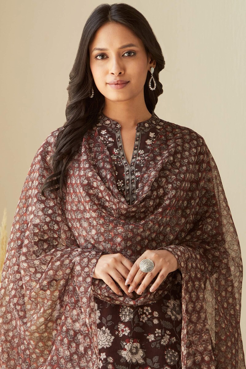 Bagru Hand Block-Printed Kota Dupatta