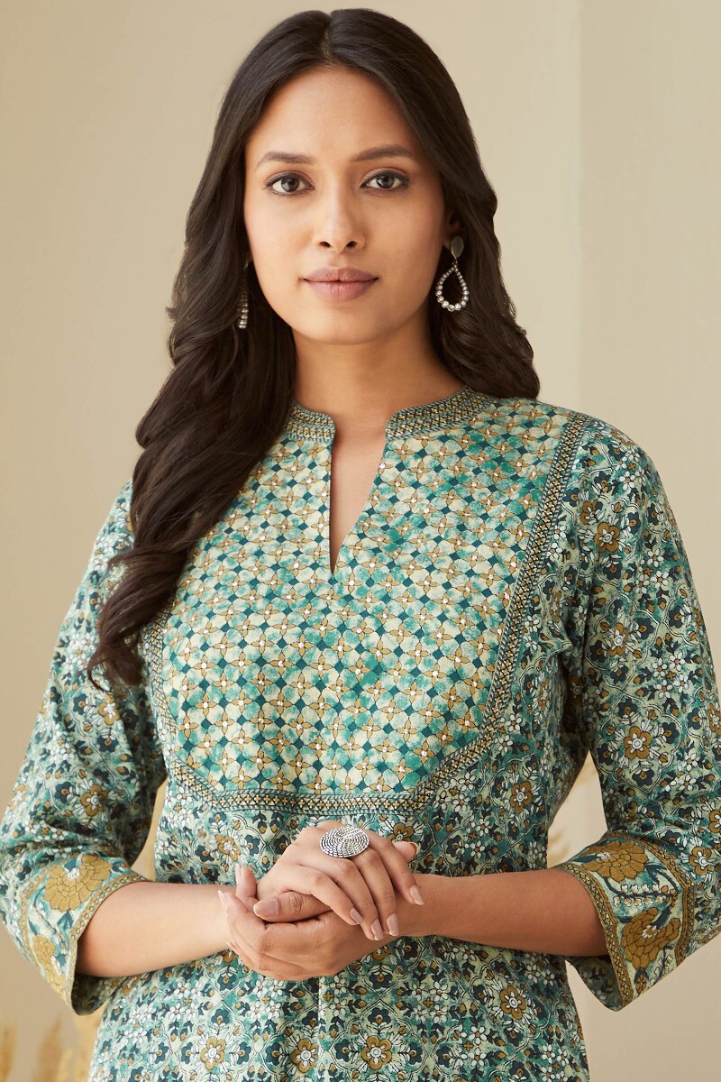 Bagru Hand Printed Straight Cotton Kurta