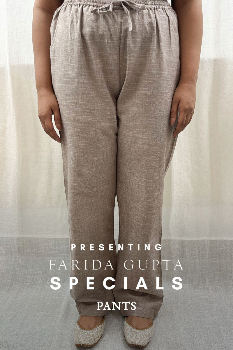 Brown Handcrafted Handloom Cotton Pants