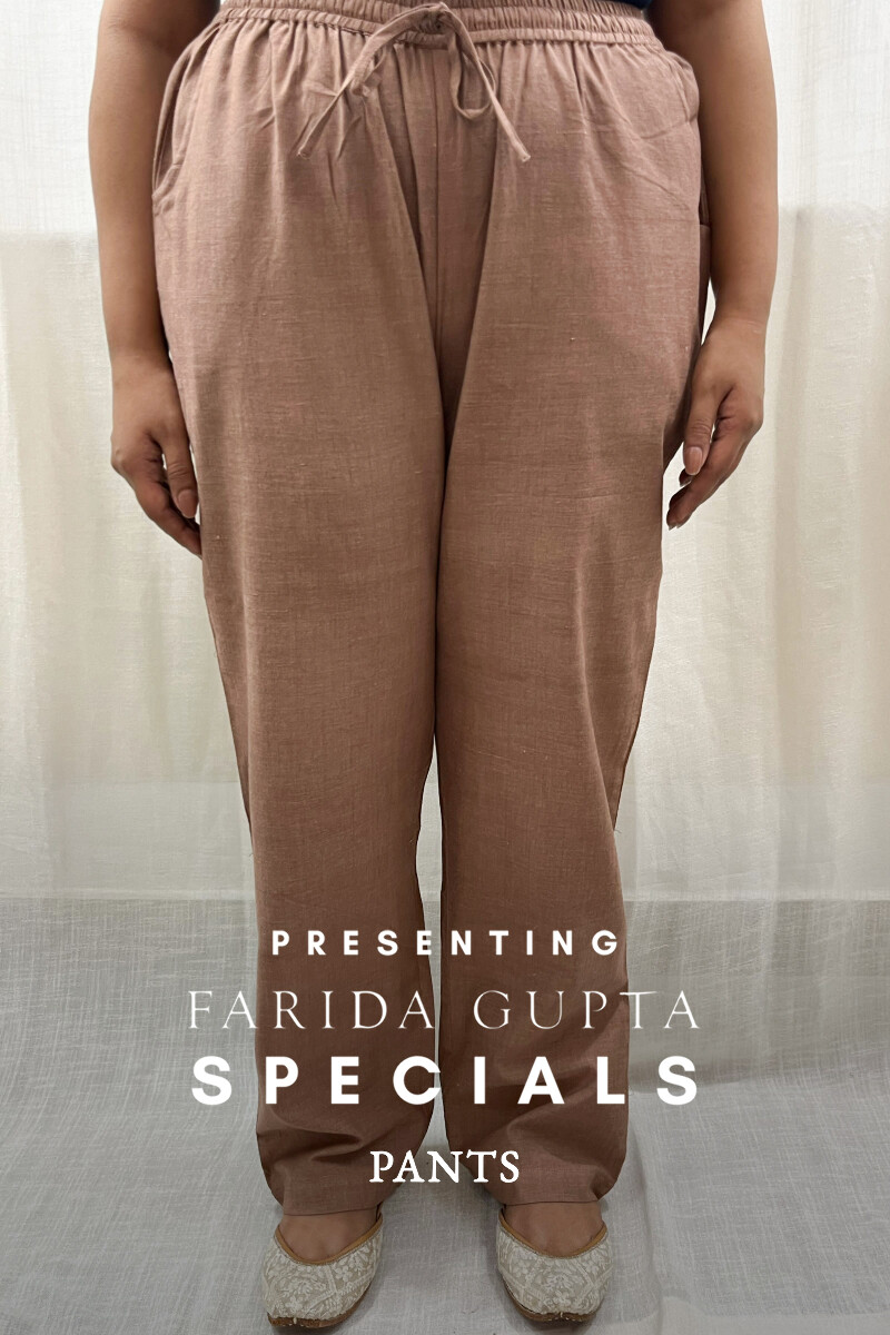 Dark Brown Handcrafted Handloom Cotton Pants