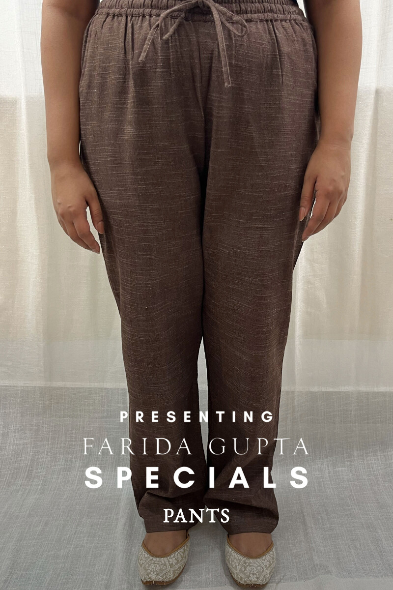 Dark Brown Handcrafted Handloom Cotton Pants