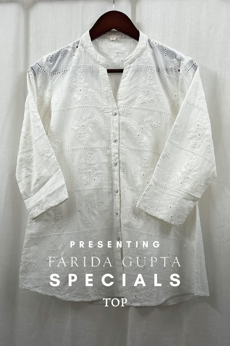 White Handcrafted Cotton Top
