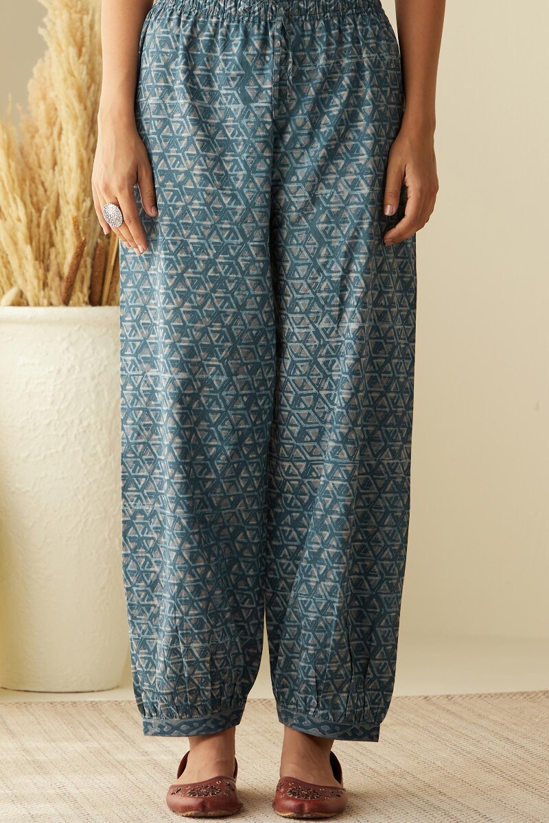 Akola Hand Block-Printed Cotton Izhaar Pants
